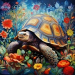 Floral Turtle Calendar Art