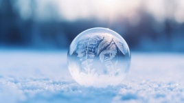 Frozen Ice Ball On Snow