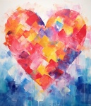 Geometric Painted Heart Art
