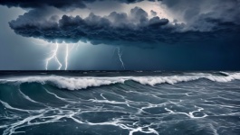 Thunderstorm Sea Ocean Sky