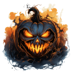 Ghoulish Pumpkin Isolated