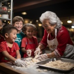 Grandma And Kids Baking