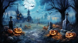 Halloween Landscape Illustration