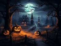 Halloween Landscape Illustration