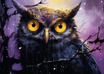 Halloween Owl Art