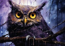 Halloween Owl Art