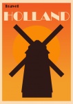 Holland Windmill Travel Poster