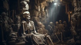 Human Skeleton In A Dungeon
