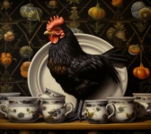 Vintage Chicken Autumn Kitchen