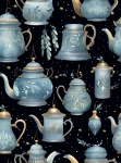 Blue Pots Seamless Pattern