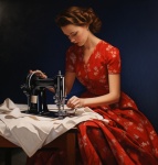 Vintage Woman Sewing