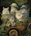 Cats In Greenery