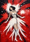 Flapper Dancing Red Black Poster