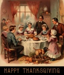 Vintage Thanksgiving Family Dinner