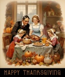 Vintage Thanksgiving Family Dinner