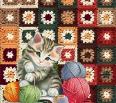 Cat And Yarn Illustration