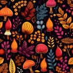 Autumn Doodle Seamless Pattern