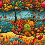 Autumn Doodle Seamless Pattern