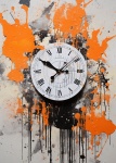 Dripping Paint Grunge Clock