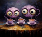 Halloween Coffee Purple Creatures