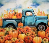 Autumn Pumpkin Pick-up Truck
