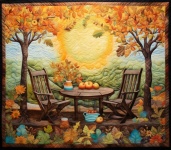 Fall Table And Chairs Quilt Art