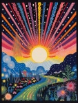 Hippie Landscape Poster