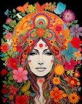Hippie Woman Flower Power