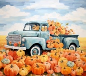 Autumn Pumpkin Truck Calendar Art