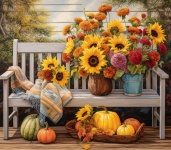 Autumn Bench Calendar Art