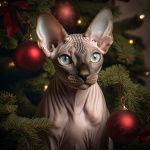 Christmas Sphynx Cat