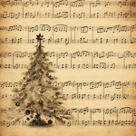 Vintage Christmas Tree Music Notes