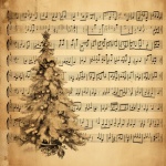 Vintage Christmas Tree Music Notes