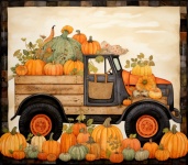 Fall Pumpkin Truck Calendar Art