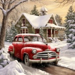 Vintage Winter Calendar Art
