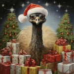 Funny Christmas Ostrich