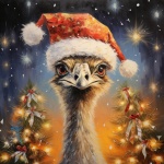 Funny Christmas Ostrich