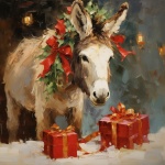 Christmas Donkey Art