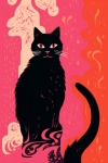 Black Cat Abstract Poster