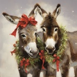 Christmas Donkeys Art
