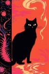 Black Cat Abstract Poster