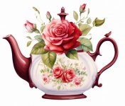 Floral Teapot Calendar Art