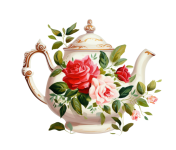 Vintage Floral Teapot Calendar Art