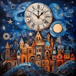 Whimsical Clock Calendar Art