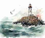 Lighthouse Calendar Art
