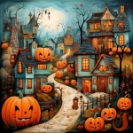 Halloween Jack-o-Lantern Village