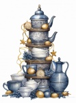 Blue And White Tea Pottery