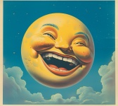 Laughing Moon Face