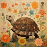 Floral Turtle Calendar Art