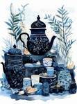 Blue White Tea Pottery